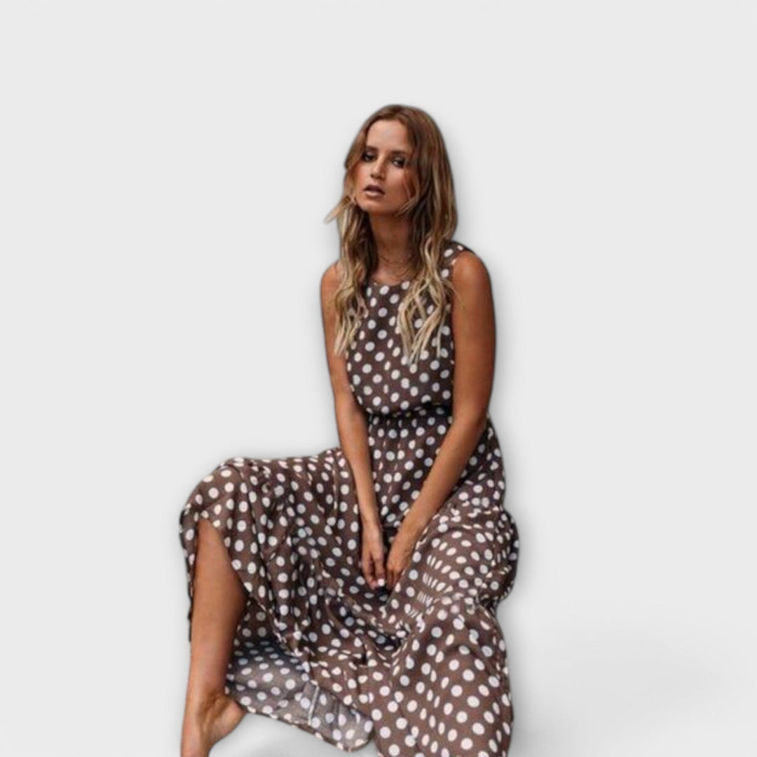 Dona - sukienka midi boho w groszki