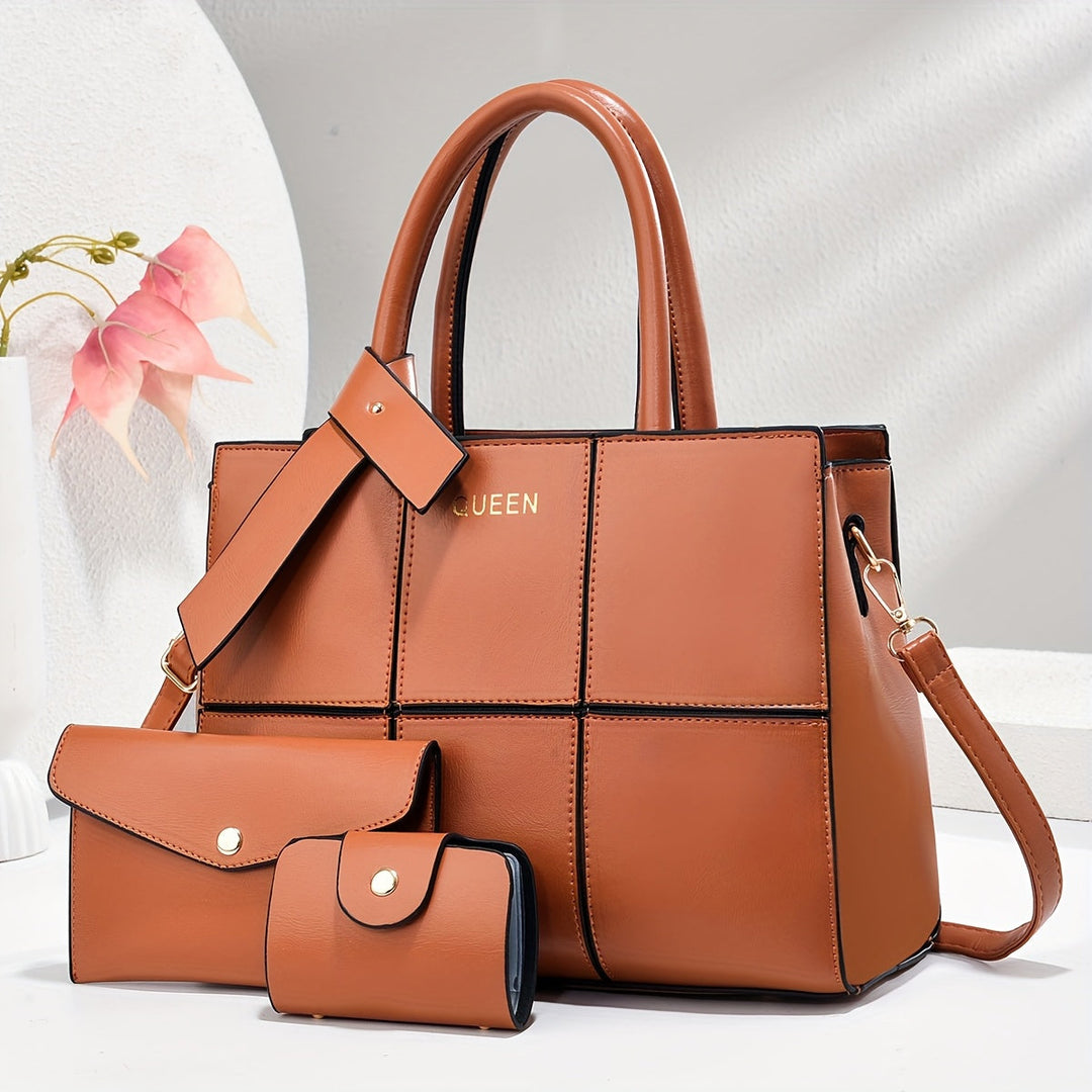 Barbara's Bags - Chic Leather 3-Piece Leather Bag Set