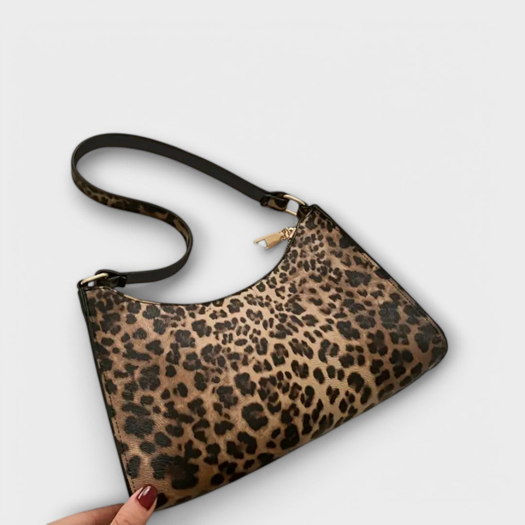 Barbara's Bags - French Style Shoulder Bag with Leopard Print