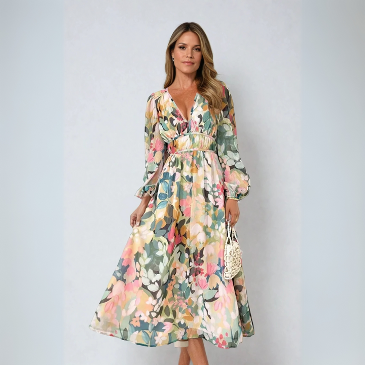 Elvira - Długa sukienka w stylu boho chic