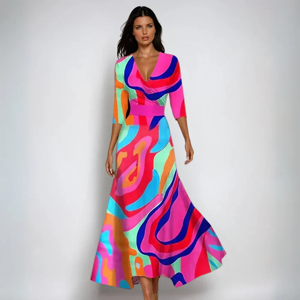 Donna - Elegancka sukienka w kwiaty 