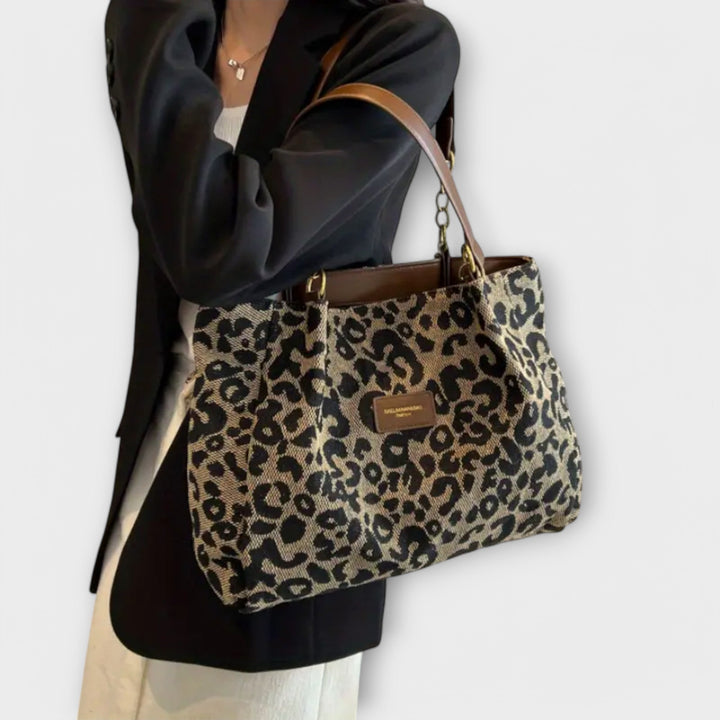 Barbara's Bags - Canvas Bag with Leopard Print