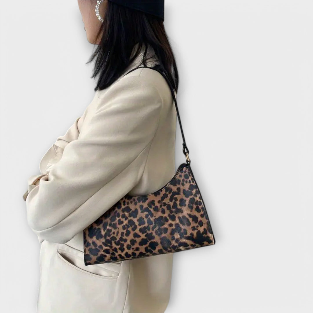 Barbara's Bags - French Style Shoulder Bag with Leopard Print