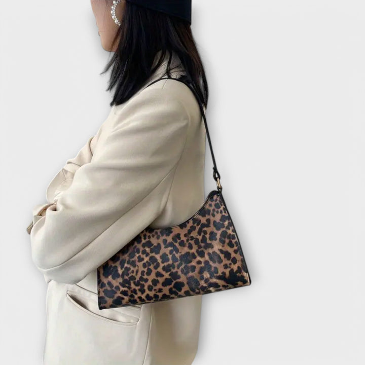 Barbara's Bags - French Style Shoulder Bag with Leopard Print