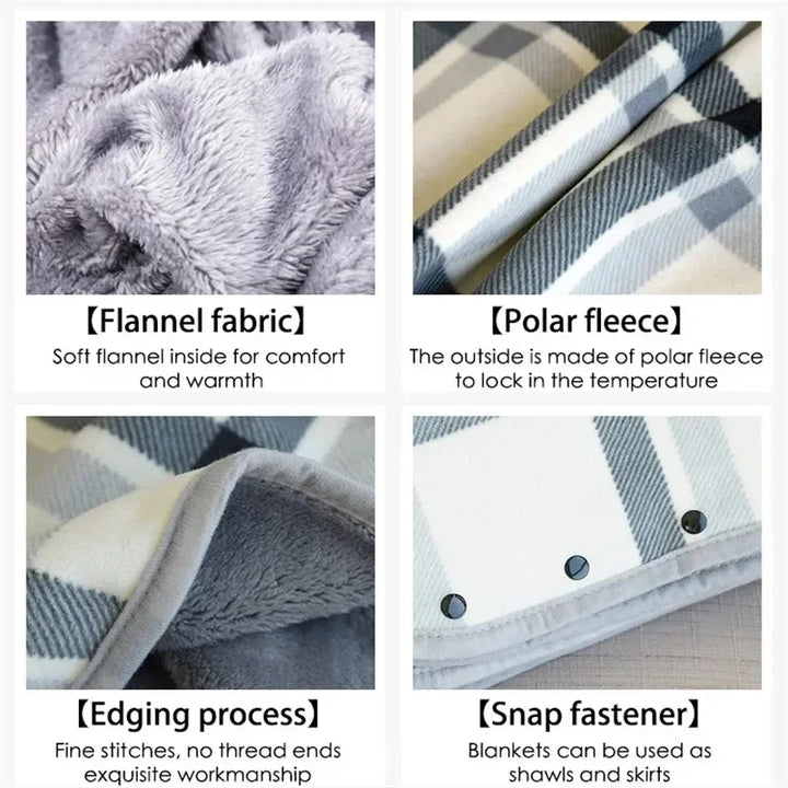 Wearable Plaid Fleece Blanket