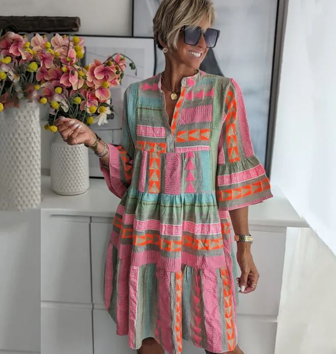 Julie – Elegancka i kolorowa sukienka 