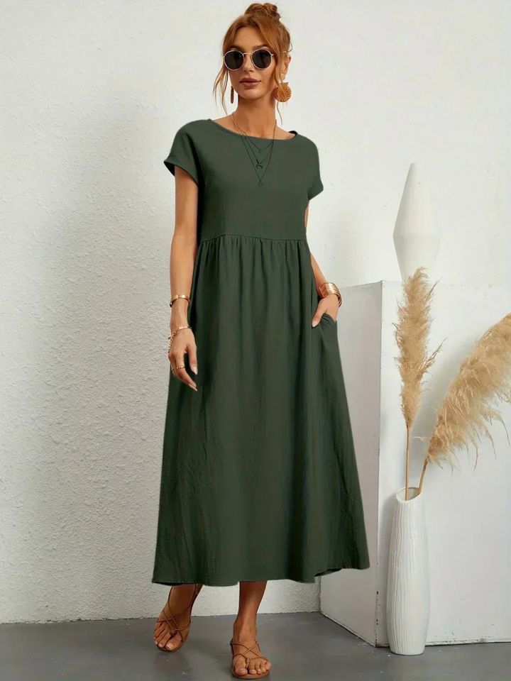 Jenna – Elegancka sukienka z okrągłym dekoltem 