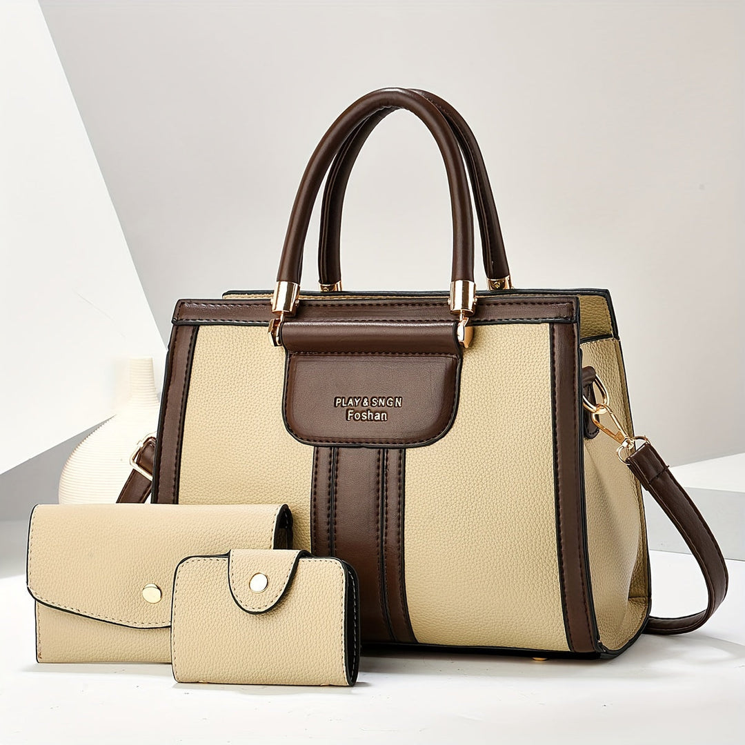 Barbara's Bags - Elegant 3-Piece Leather Bag Set