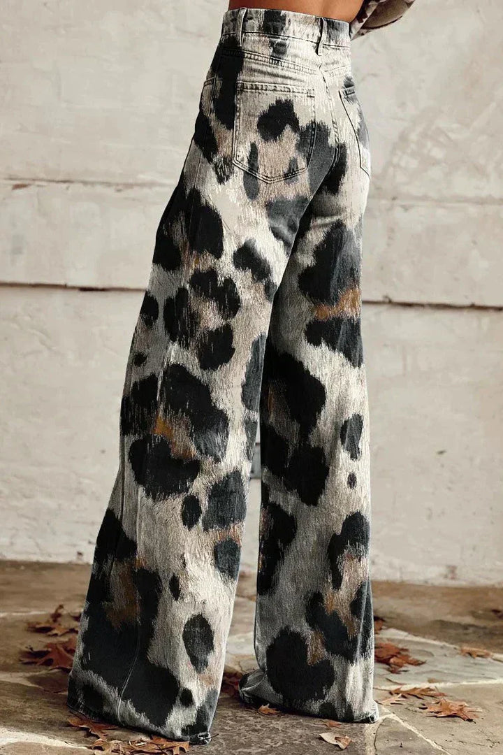 Cheetah | Spodnie vintage boho z szykownym nadrukiem