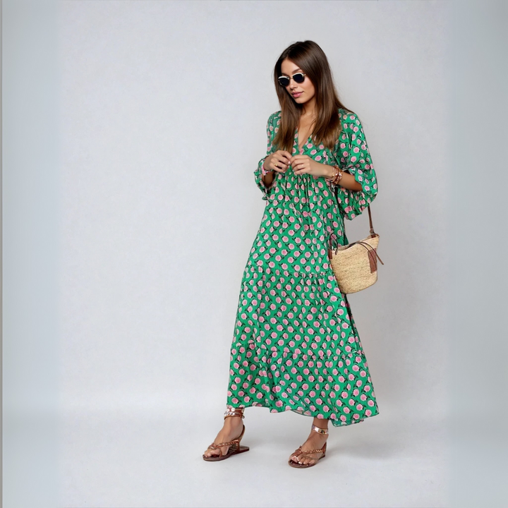 Elin | Bawełniana sukienka maxi w stylu boho