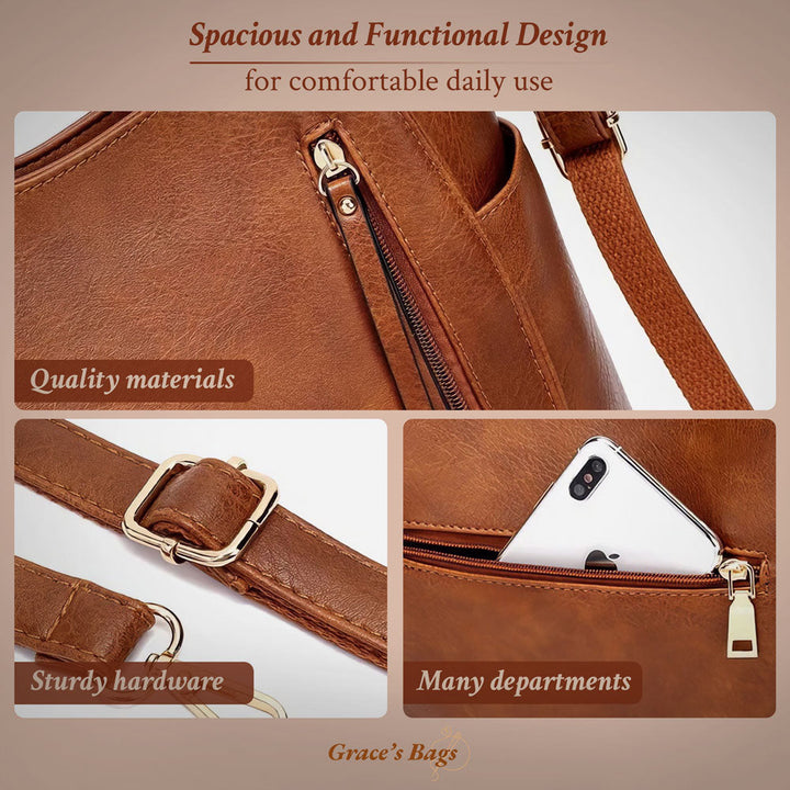 Barbara's Bags - Luxurious Elegance Leather Shoulder Bag