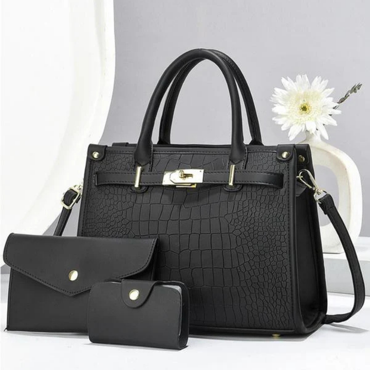 Barbara's Bags - Premium Allure 3-Piece Leather Bag Set