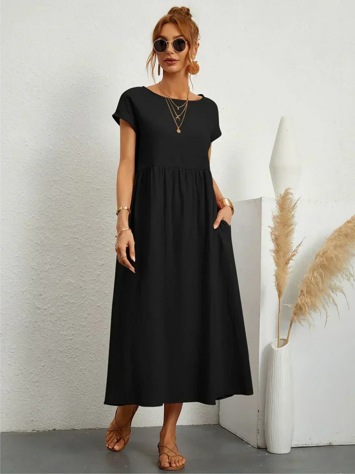 Jenna – Elegancka sukienka z okrągłym dekoltem 