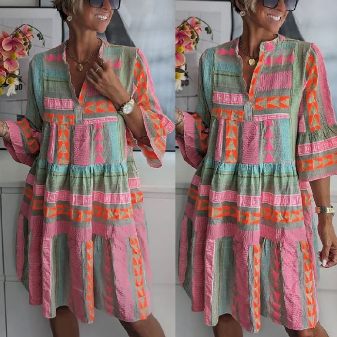 Julie – Elegancka i kolorowa sukienka 