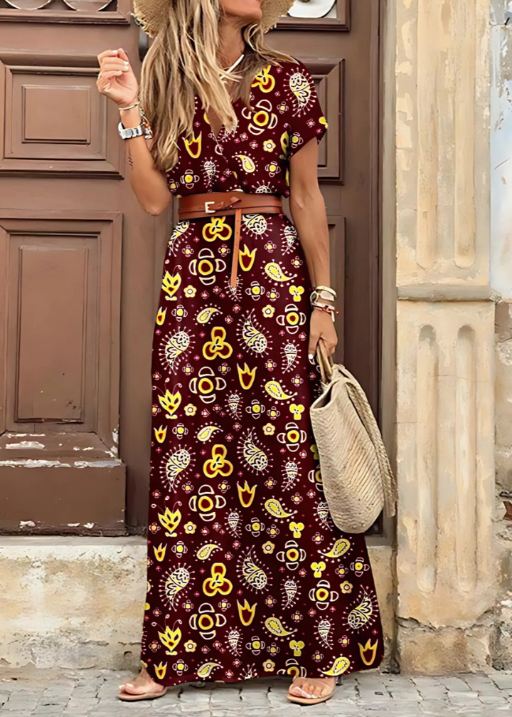 Idalia – Elegancka długa sukienka w stylu boho 