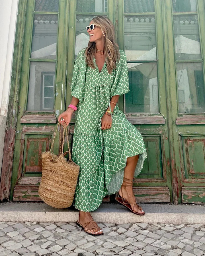 Elin | Bawełniana sukienka maxi w stylu boho