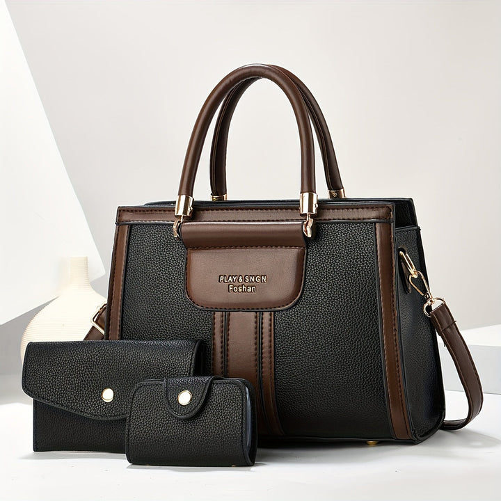 Barbara's Bags - Elegant 3-Piece Leather Bag Set