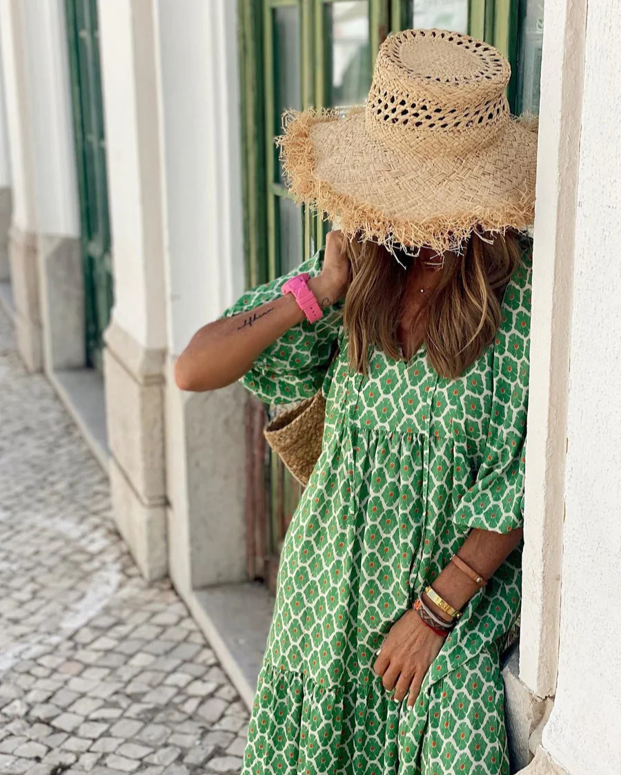 Elin | Bawełniana sukienka maxi w stylu boho