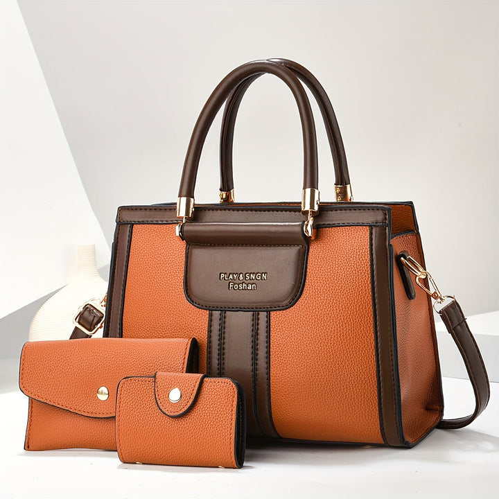Barbara's Bags - Elegant 3-Piece Leather Bag Set