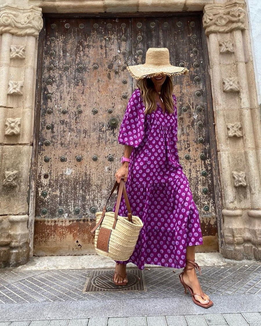 Elin | Bawełniana sukienka maxi w stylu boho
