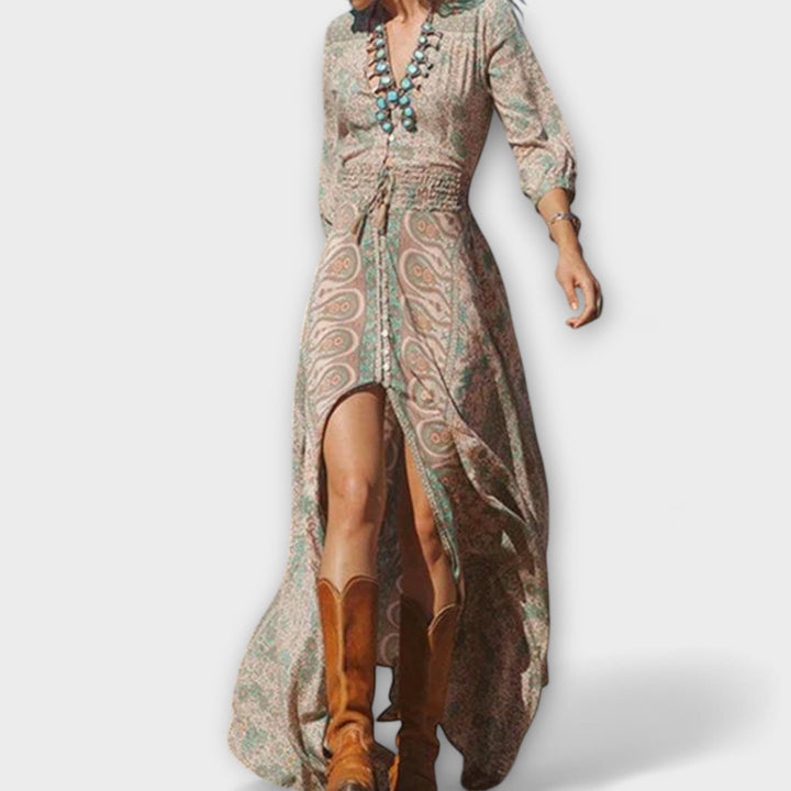 Yolanda - Luźna sukienka maxi w stylu boho