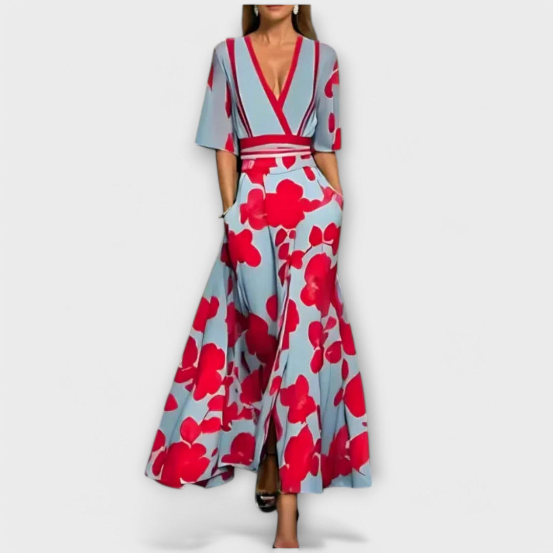 Isabela - Elegancka sukienka z motywami kwiatowymi