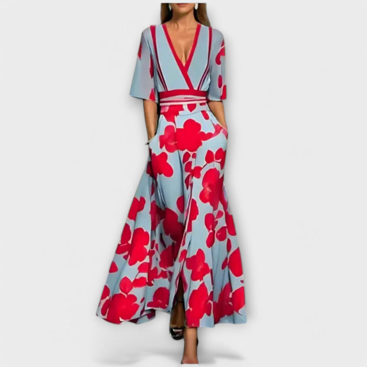 Isabela - Elegancka sukienka z motywami kwiatowymi