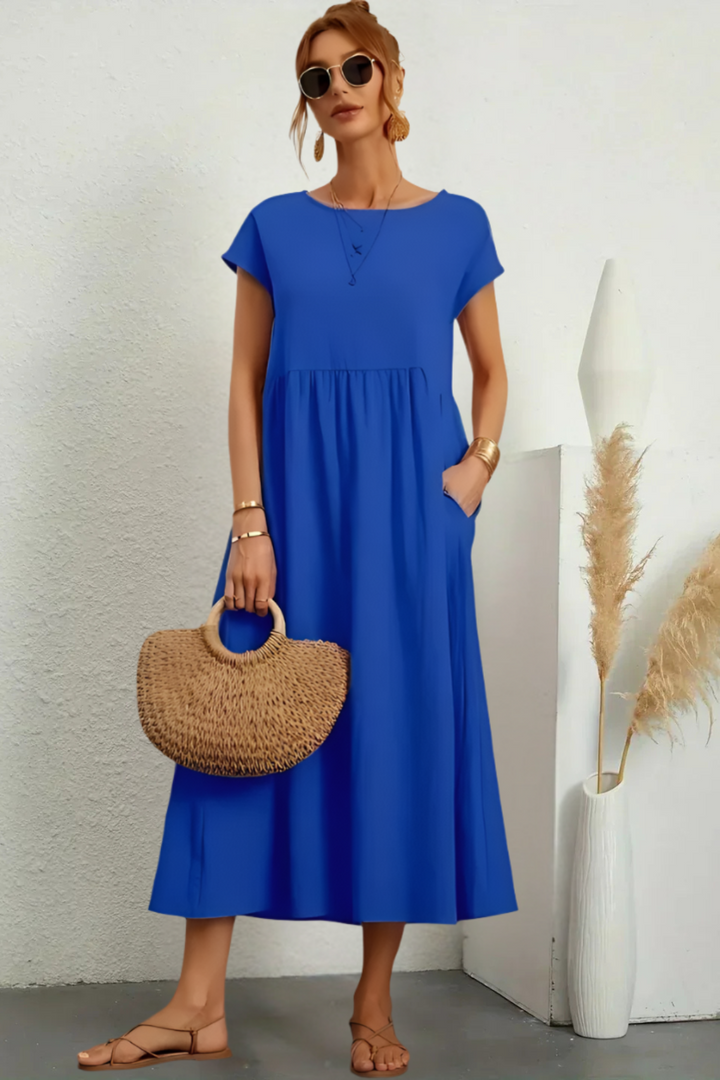 Jenna – Elegancka sukienka z okrągłym dekoltem 