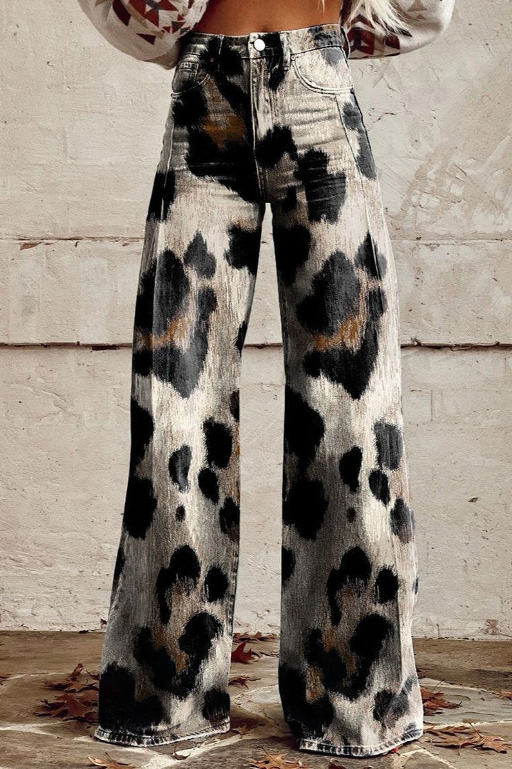 Cheetah | Spodnie vintage boho z szykownym nadrukiem