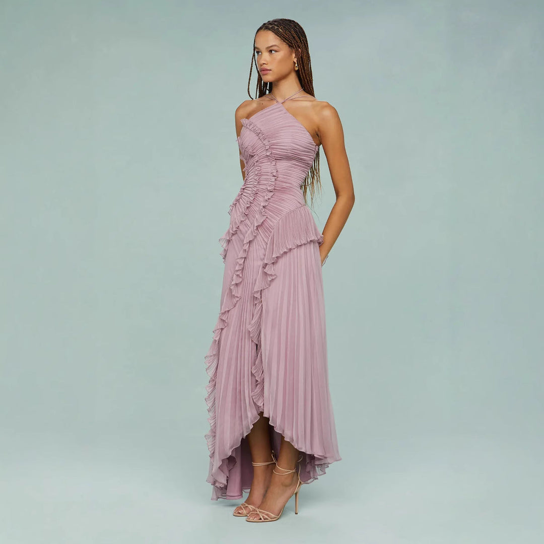 Yumi – Elegancka sukienka z falbanką 