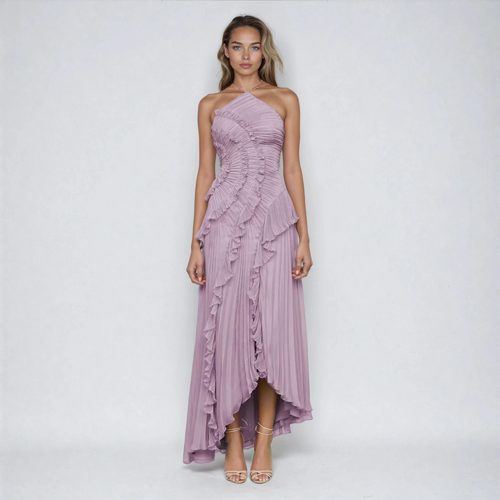 Yumi – Elegancka sukienka z falbanką 