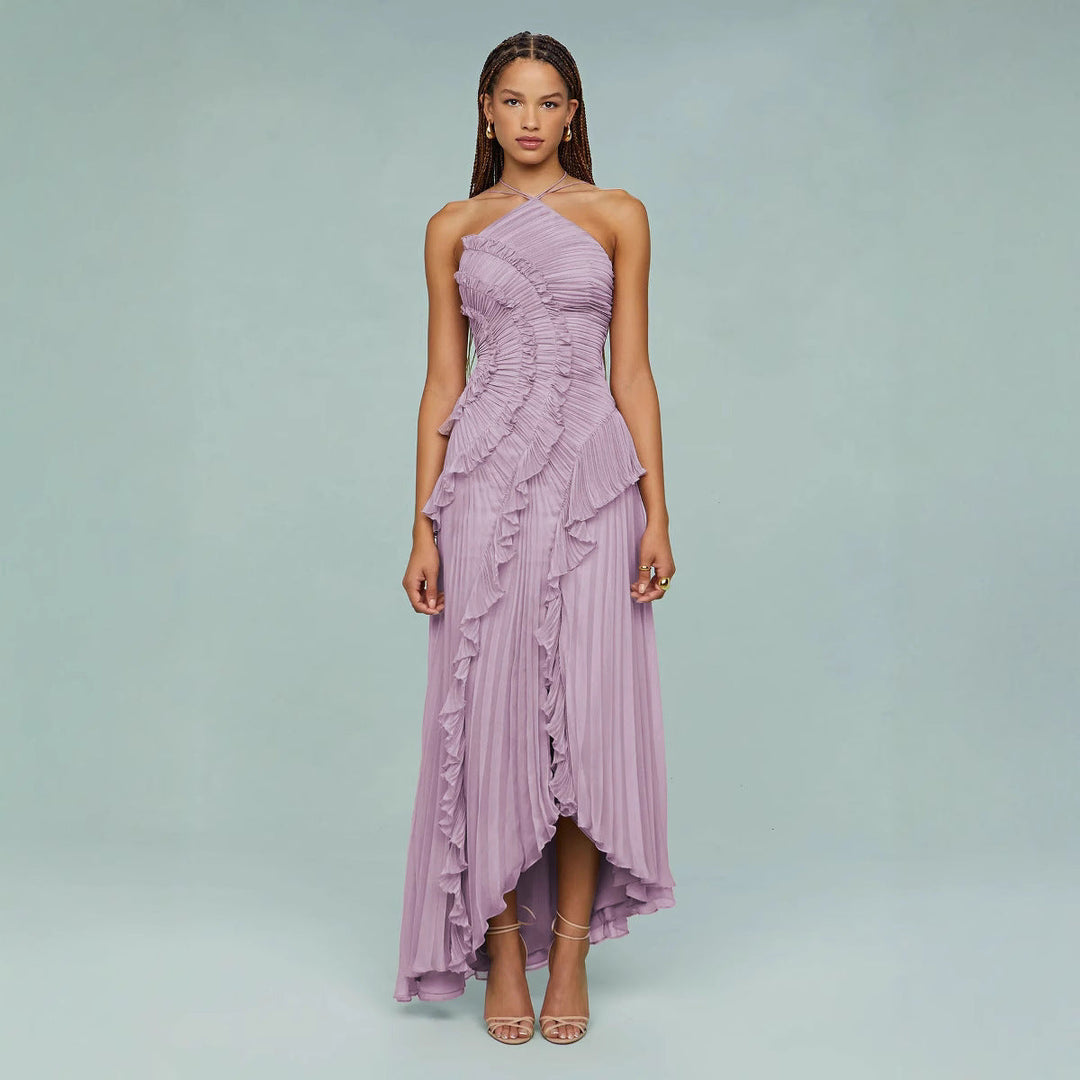 Yumi – Elegancka sukienka z falbanką 