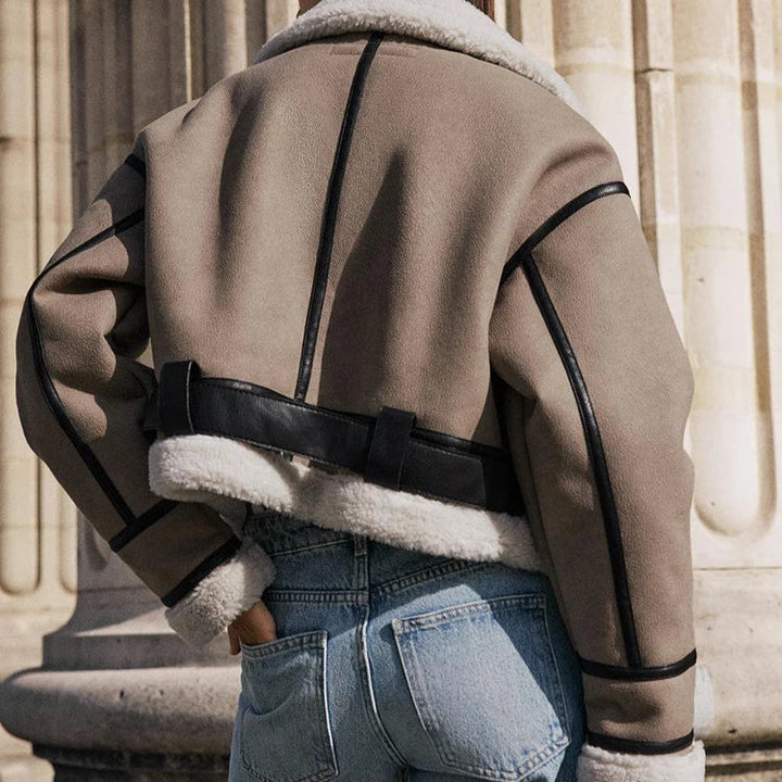 Bellini | Casaco de couro versátil caqui