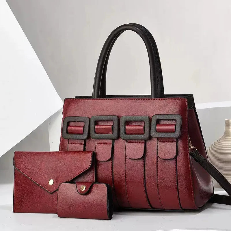 Barbara's Bags - Luxurious Statement 3-Piece Leather Bag Set