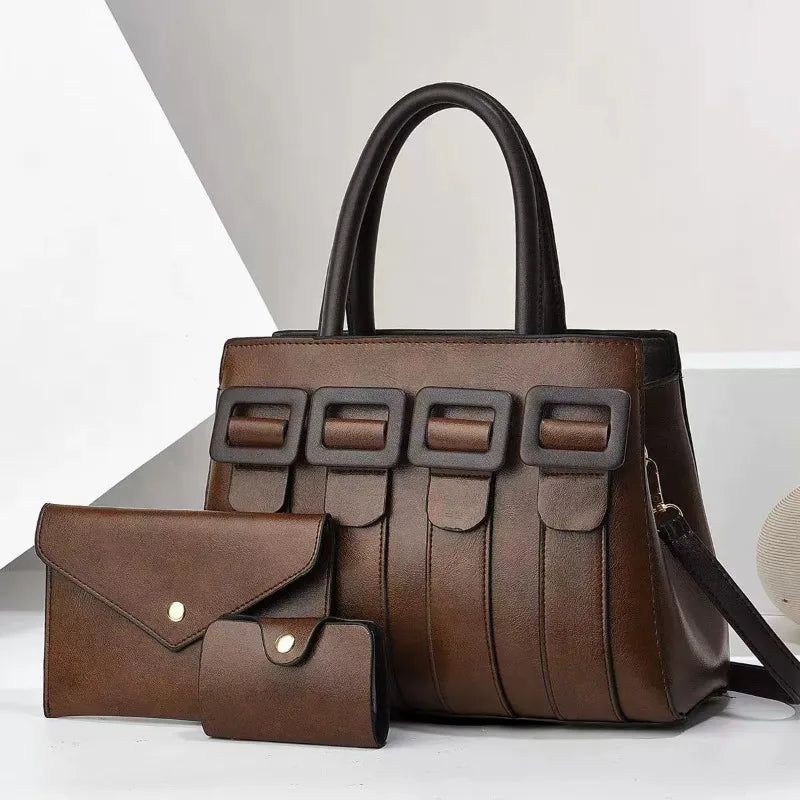 Barbara's Bags - Luxurious Statement 3-Piece Leather Bag Set