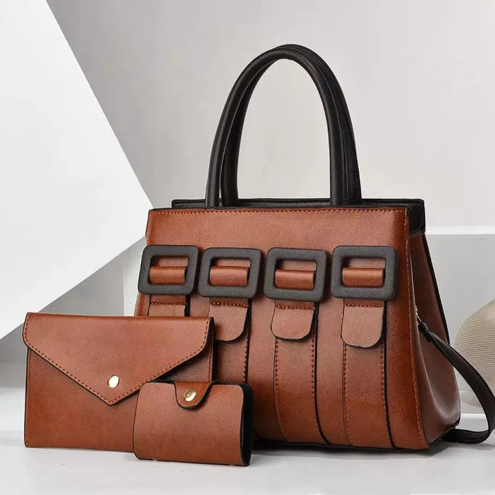 Barbara's Bags - Luxurious Statement 3-Piece Leather Bag Set