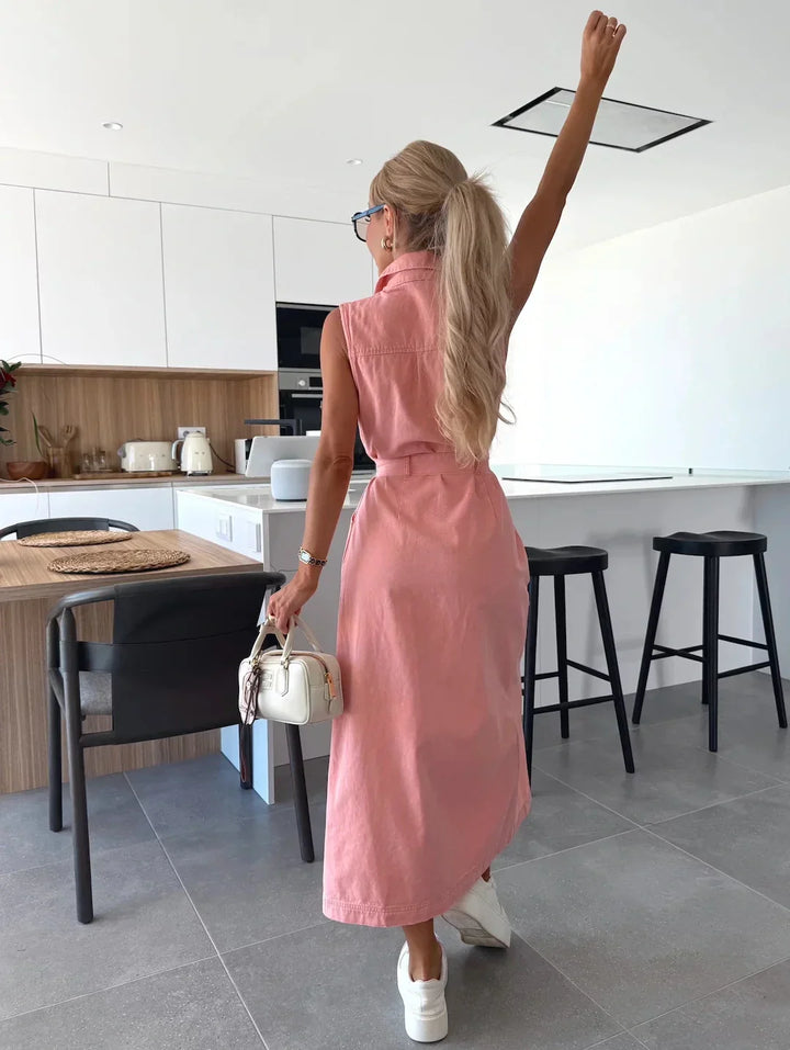 Jane – Vestido Comprido de Ganga 