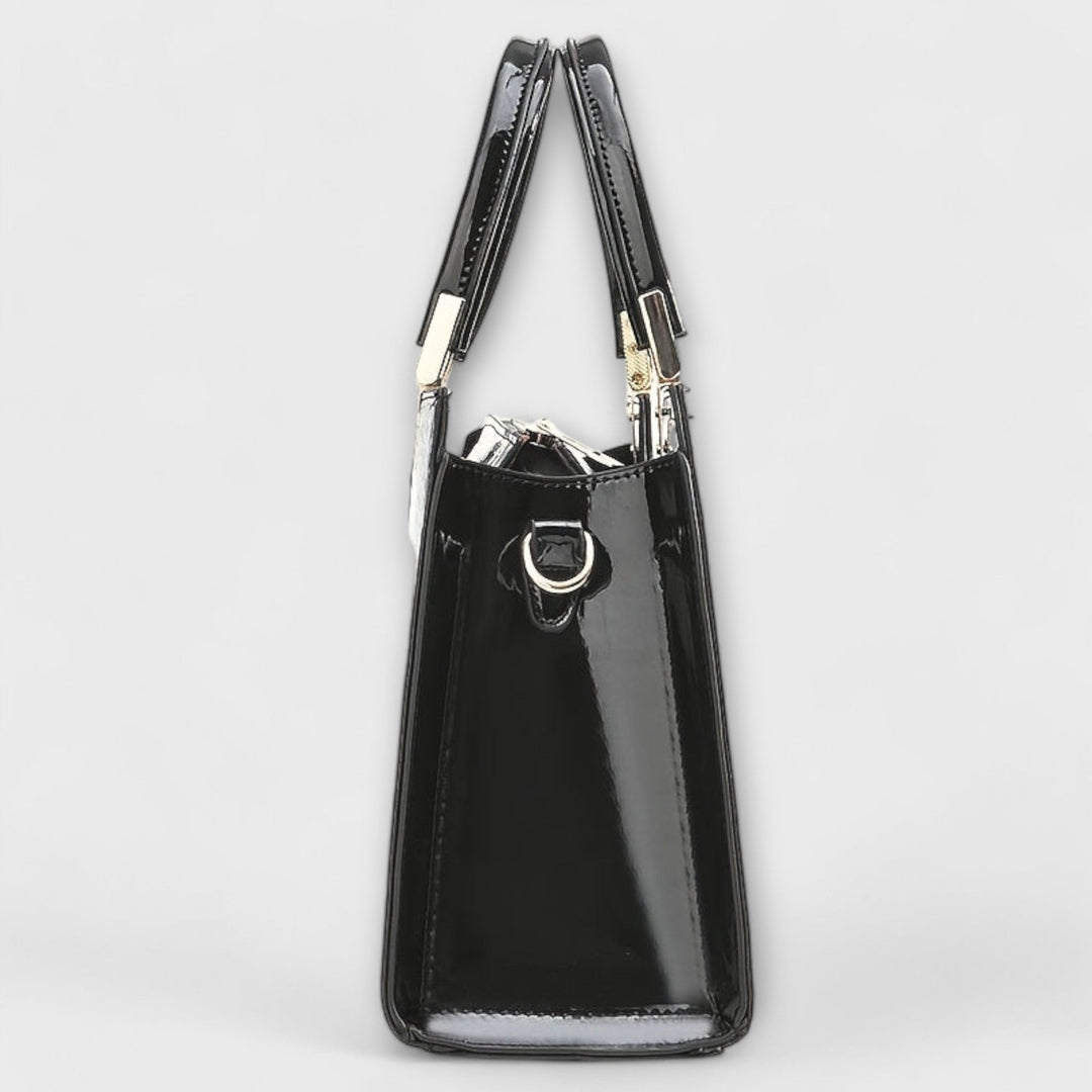 Barbara's Bags - Glossy Handbag with Crocodile Print