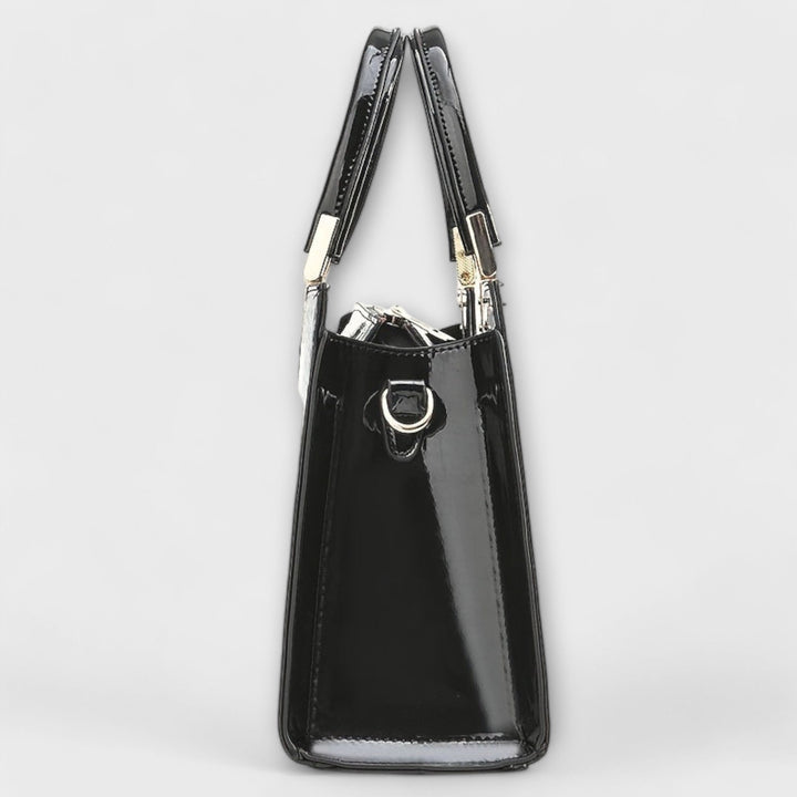 Barbara's Bags - Glossy Handbag with Crocodile Print