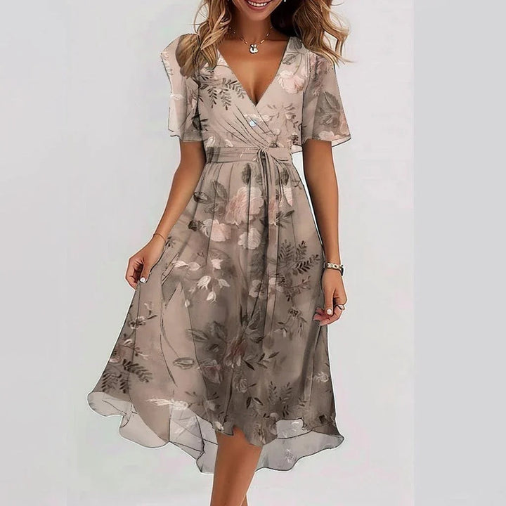 Lina™ | Elegancka sukienka z krótkim rękawem