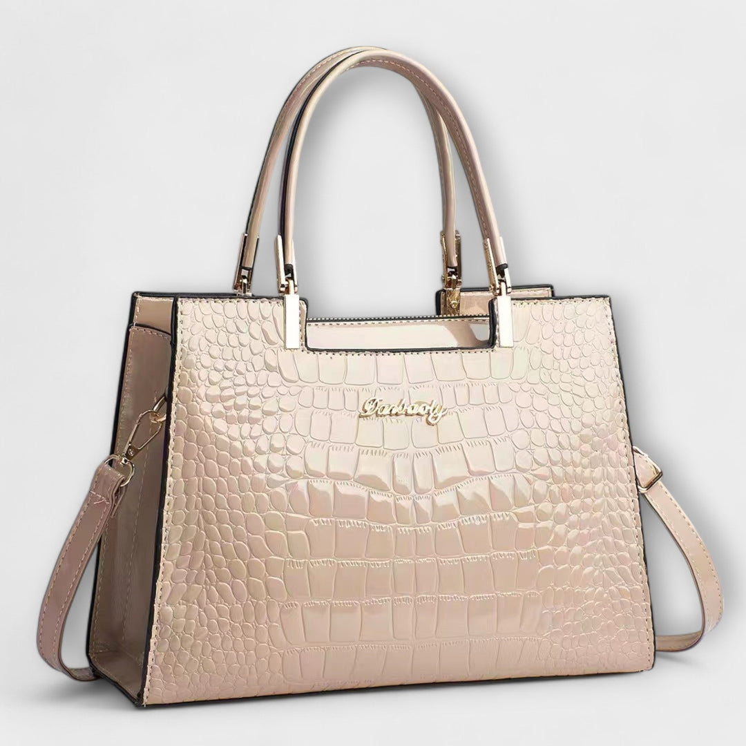 Barbara's Bags - Glossy Handbag with Crocodile Print