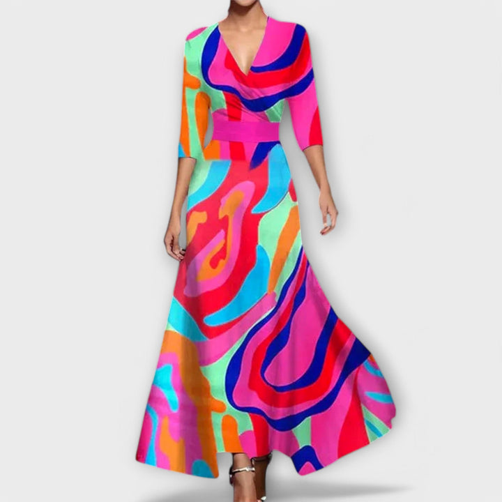Inês - Sukienka damska z eleganckimi rękawami