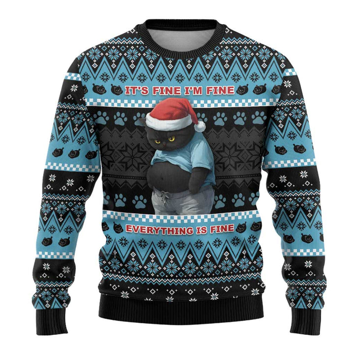 Gato Natalino Camisola de Natal Feio