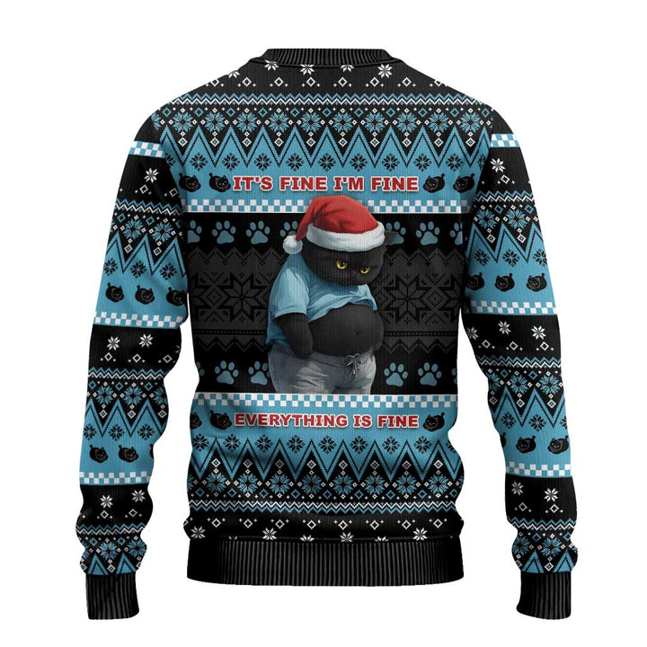 Gato Natalino Camisola de Natal Feio