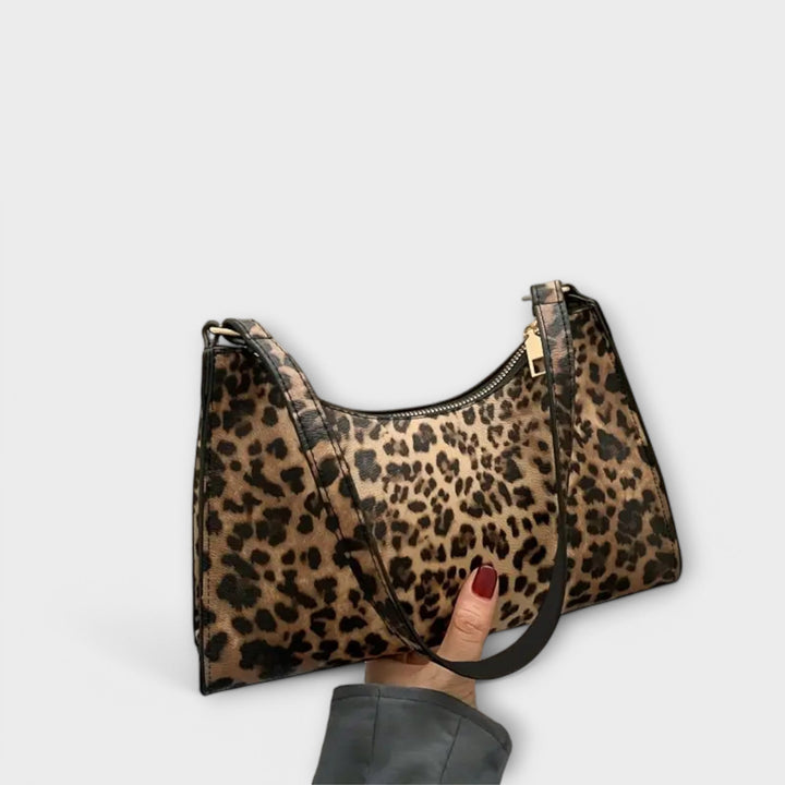 Barbara's Bags - French Style Shoulder Bag with Leopard Print