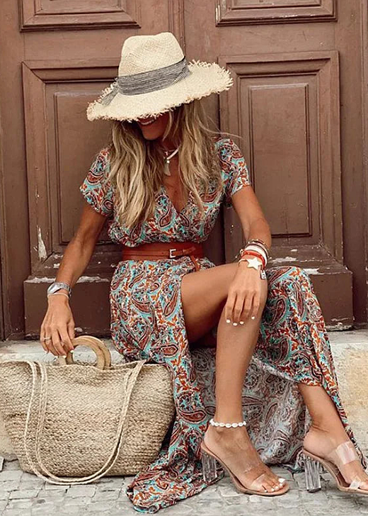 Idalia – Elegancka długa sukienka w stylu boho 
