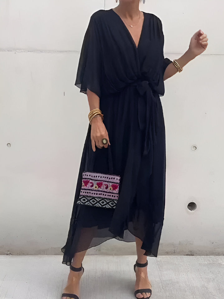 Aimee – Elegancka sukienka z dekoltem w serek 