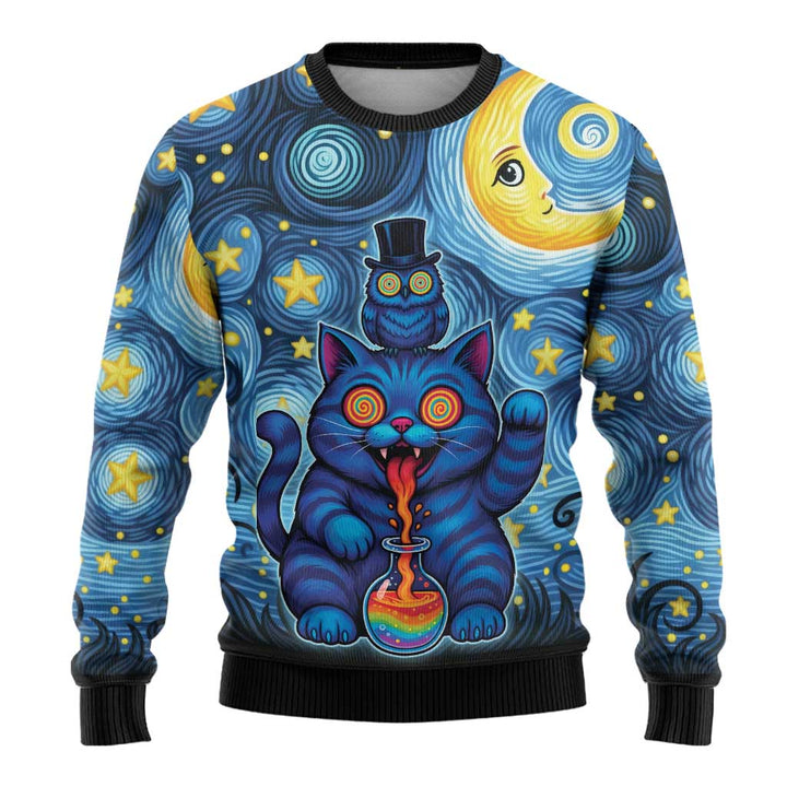 Gato e Coruja Psicadélicos Feios