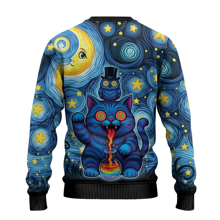 Gato e Coruja Psicadélicos Feios