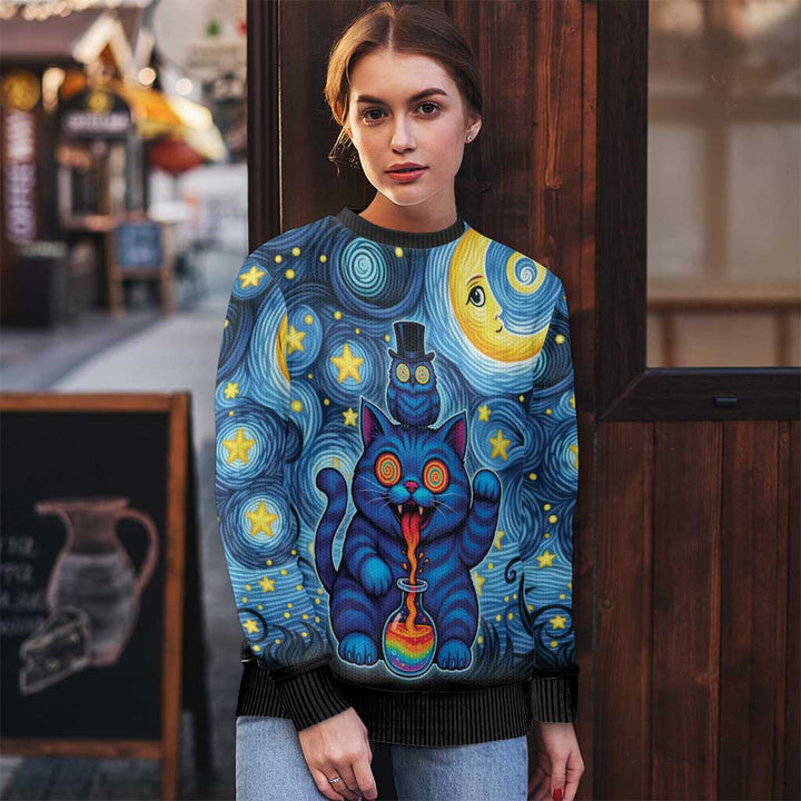 Gato e Coruja Psicadélicos Feios